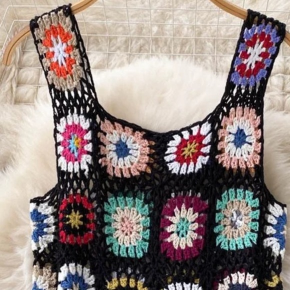 Bohemian Crochet Patchwork Dress - Picture 3 of 10